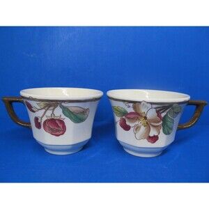 Villeroy And Boch Portobello Set Of 2 Floral Cups No Saucers EXC